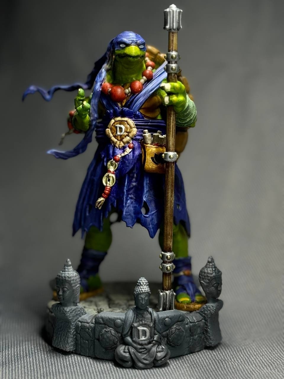 3D фигурка Леонардо (Leonardo) с катанами из Черепашек-ниндзя, ручная покраска