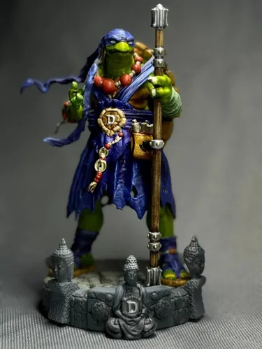 3D фигурка Леонардо (Leonardo) с катанами из Черепашек-ниндзя, ручная покраска