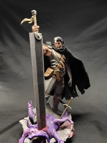 Детализированная 3D фигурка Гатса (Guts) из аниме Берсерк (Berserk), профессиональная ручная покраска
