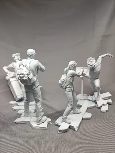 Сюжетная 3D диорама по мотивам The Last of Us (Одни из нас) с Джоэлом и Элли, ручная покраска