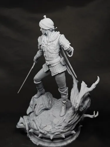 3D статуэтка Цири (Ciri) из вселенной Ведьмак (The Witcher), фотополимерная печать и покраска