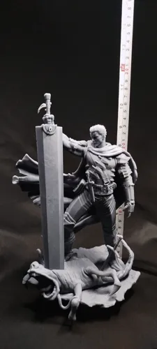 Детализированная 3D фигурка Гатса (Guts) из аниме Берсерк (Berserk), профессиональная ручная покраска