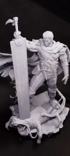 Детализированная 3D фигурка Гатса (Guts) из аниме Берсерк (Berserk), профессиональная ручная покраска