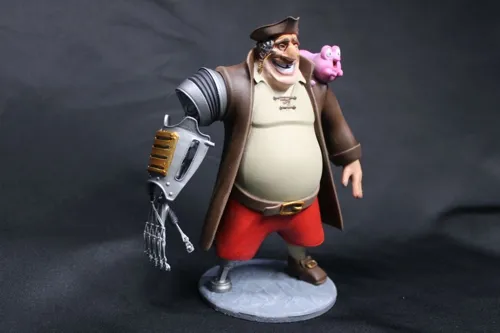 3D фигурка киборга Джона Сильвера (John Silver) из мультфильма Планета сокровищ, ручная работа