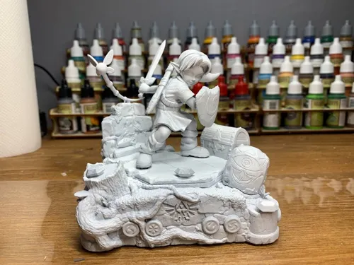 3D фигурка Линка (Link) с Высшим мечом из The Legend of Zelda, фотополимерная печать и роспись