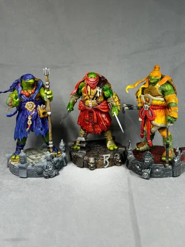 3D фигурка Микеланджело (Michelangelo) с нунчаками из Черепашек-ниндзя, ручная покраска