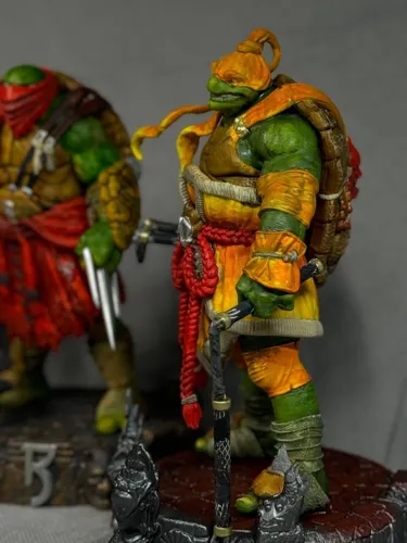 3D фигурка Леонардо (Leonardo) с катанами из Черепашек-ниндзя, ручная покраска