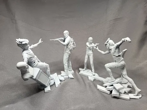 Сюжетная 3D диорама по мотивам The Last of Us (Одни из нас) с Джоэлом и Элли, ручная покраска