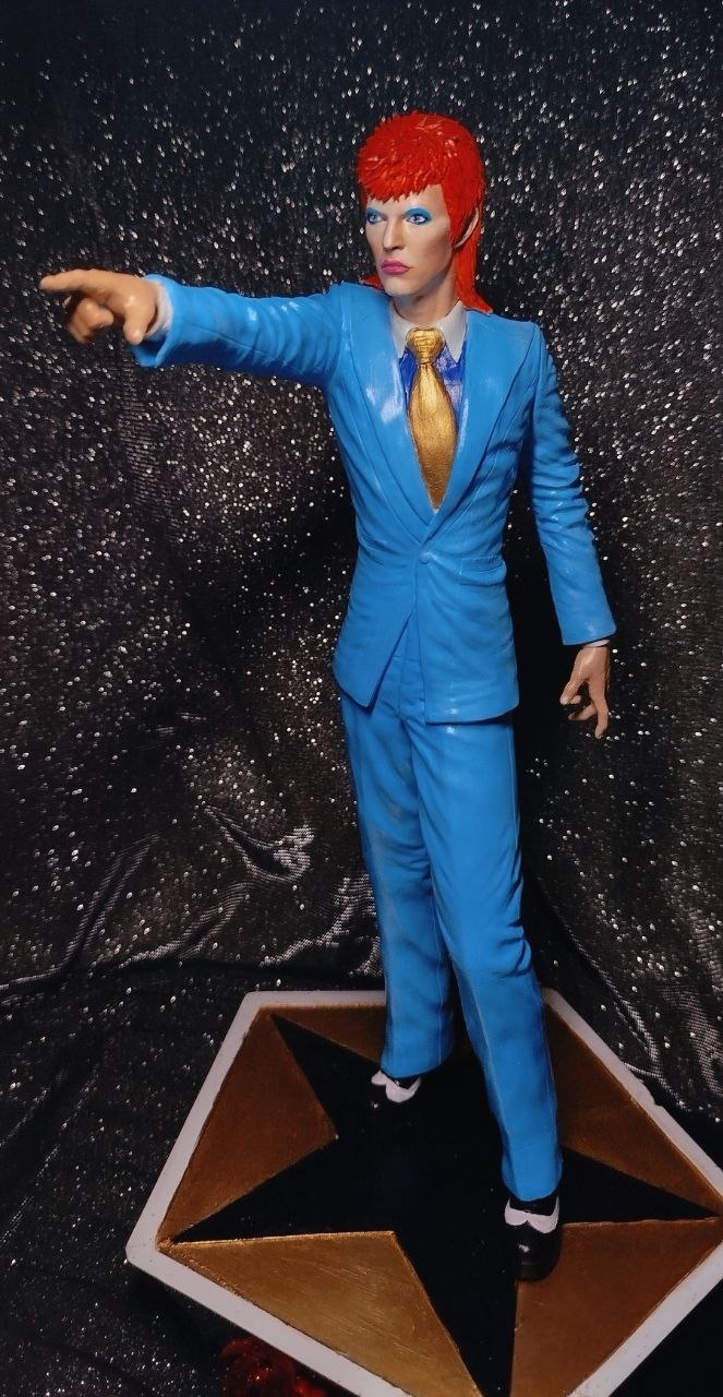 Кастомная 3D фигурка Дэвида Боуи (David Bowie) в образе Зигги Стардаста, ручная покраска