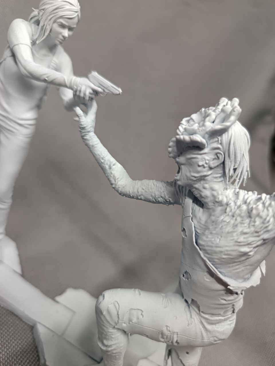 Сюжетная 3D диорама по мотивам The Last of Us (Одни из нас) с Джоэлом и Элли, ручная покраска