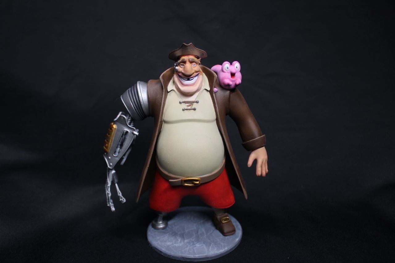 3D фигурка киборга Джона Сильвера (John Silver) из мультфильма Планета сокровищ, ручная работа