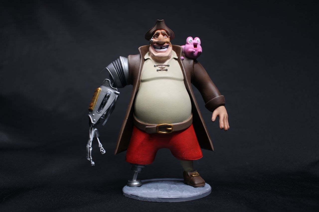 3D фигурка киборга Джона Сильвера (John Silver) из мультфильма Планета сокровищ, ручная работа