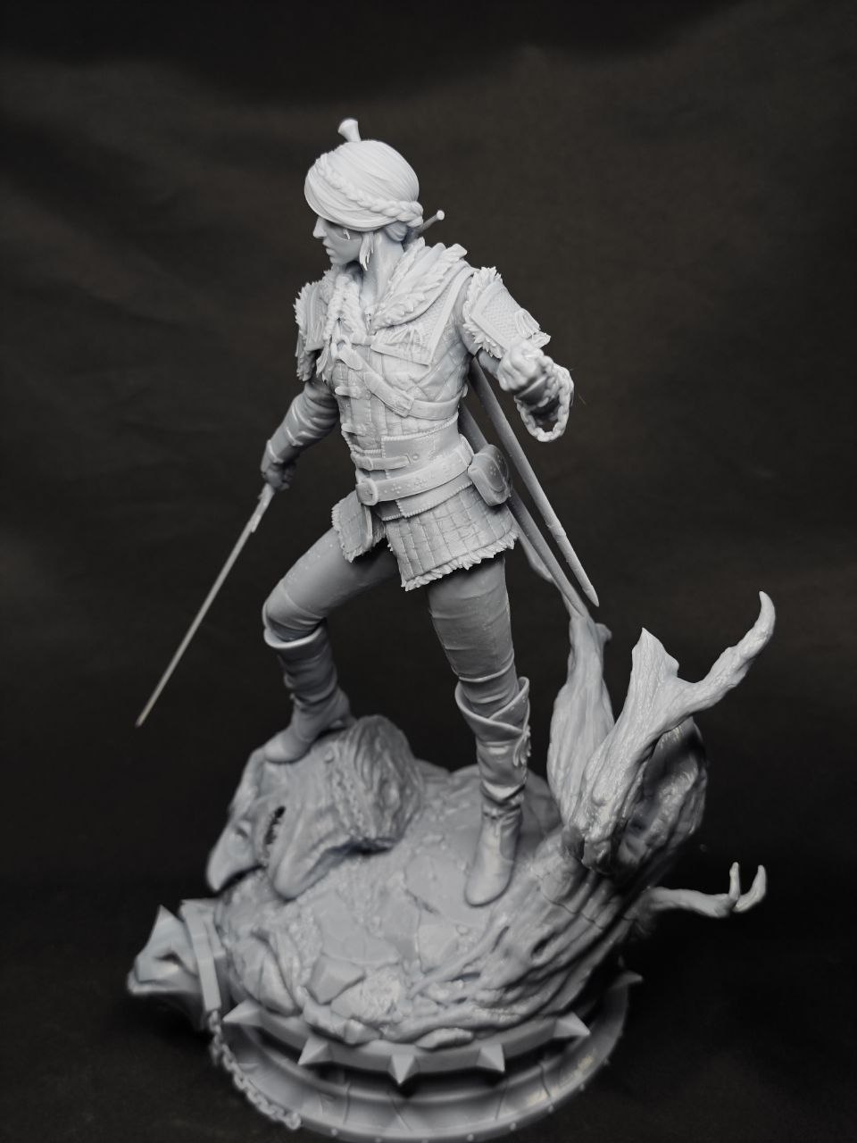 3D статуэтка Цири (Ciri) из вселенной Ведьмак (The Witcher), фотополимерная печать и покраска