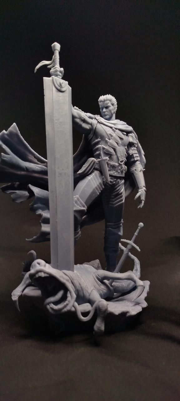 Детализированная 3D фигурка Гатса (Guts) из аниме Берсерк (Berserk), профессиональная ручная покраска