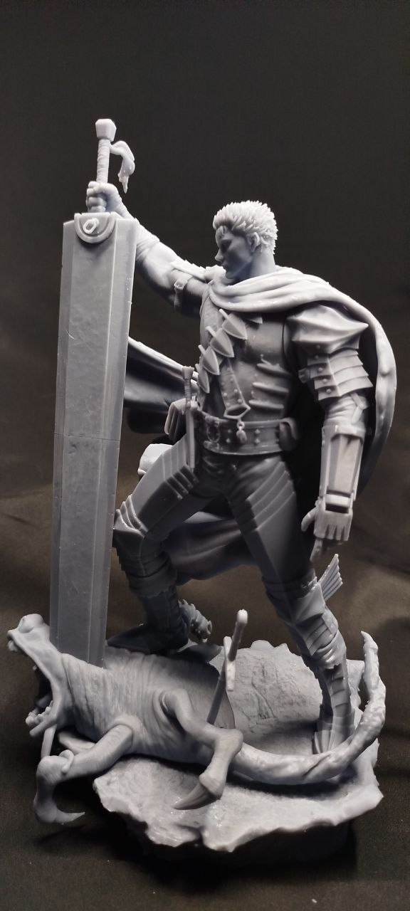 Детализированная 3D фигурка Гатса (Guts) из аниме Берсерк (Berserk), профессиональная ручная покраска
