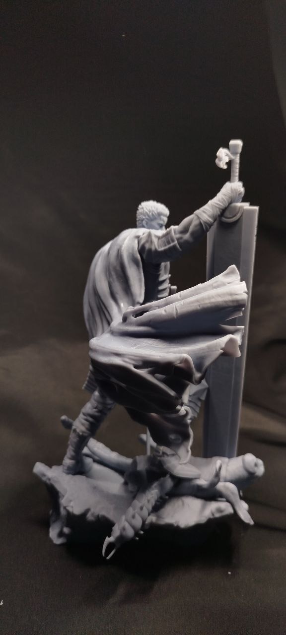 Детализированная 3D фигурка Гатса (Guts) из аниме Берсерк (Berserk), профессиональная ручная покраска