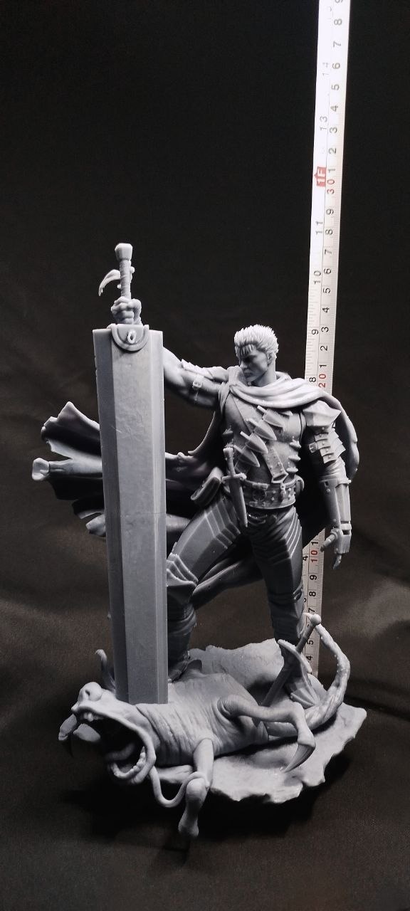 Детализированная 3D фигурка Гатса (Guts) из аниме Берсерк (Berserk), профессиональная ручная покраска