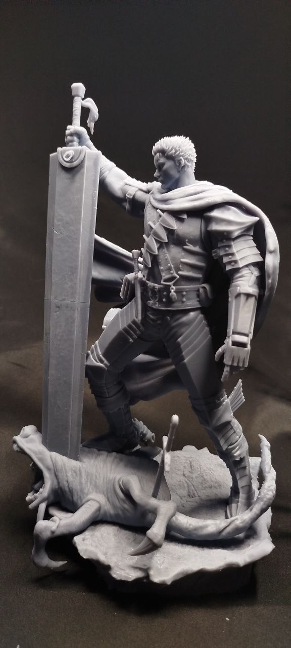 Детализированная 3D фигурка Гатса (Guts) из аниме Берсерк (Berserk), профессиональная ручная покраска