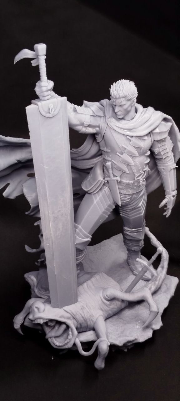 Детализированная 3D фигурка Гатса (Guts) из аниме Берсерк (Berserk), профессиональная ручная покраска