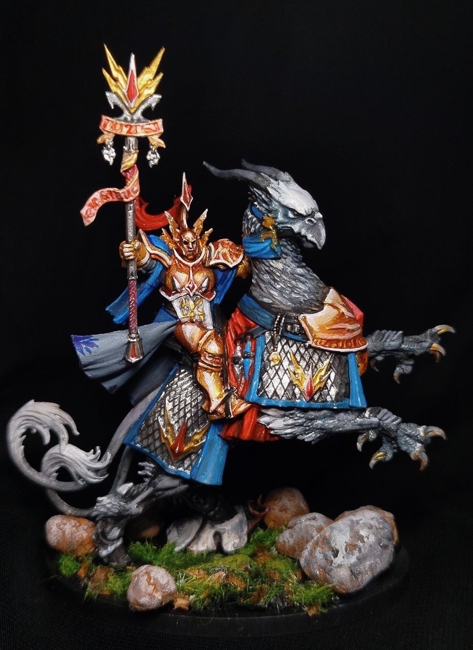 Миниатюра командира Ультрамаринов (Ultramarines Captain) из Warhammer , ручная покраска