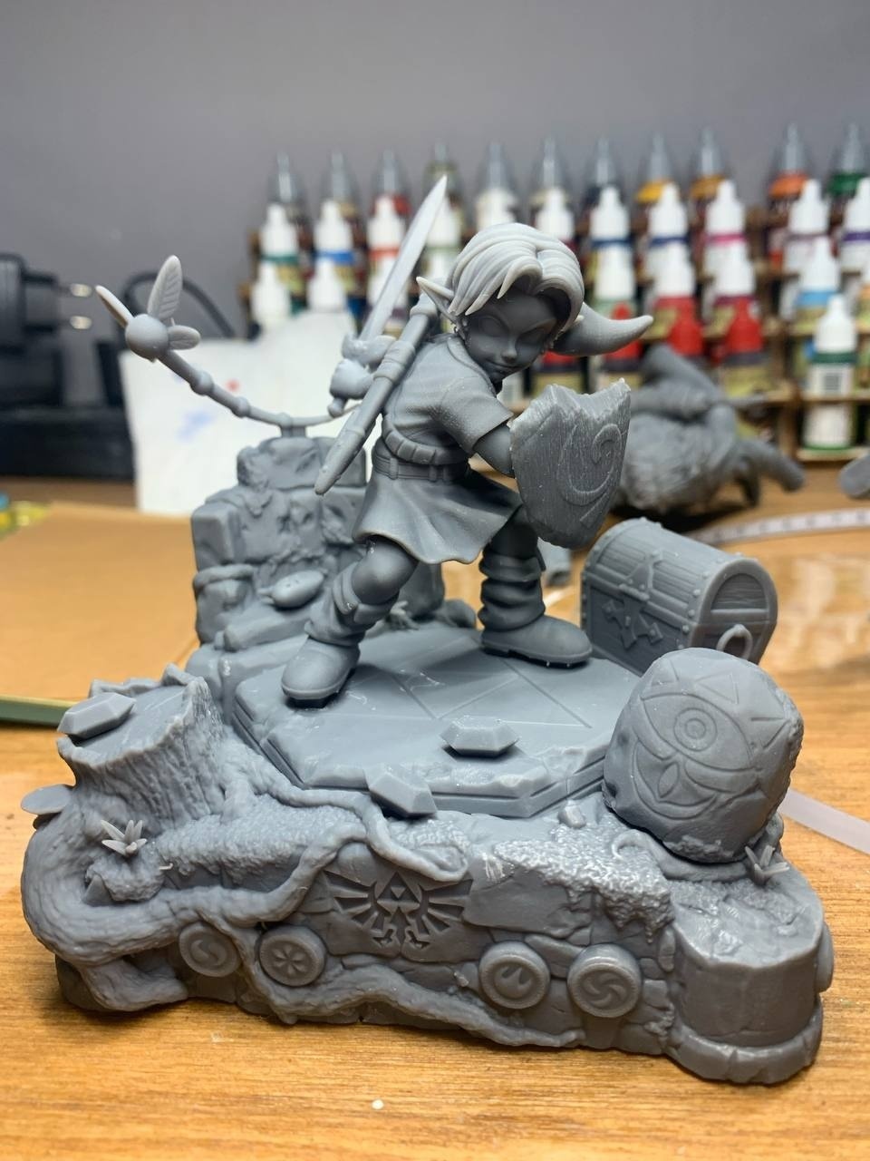 3D фигурка Линка (Link) с Высшим мечом из The Legend of Zelda, фотополимерная печать и роспись