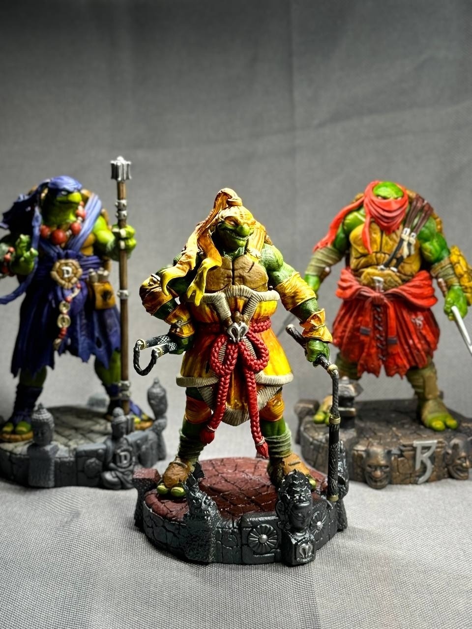 3D фигурка Леонардо (Leonardo) с катанами из Черепашек-ниндзя, ручная покраска