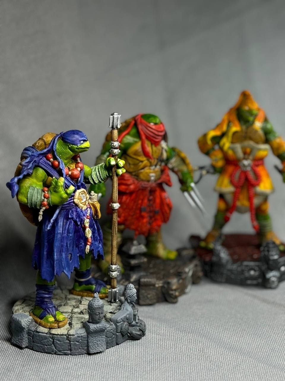 3D фигурка Леонардо (Leonardo) с катанами из Черепашек-ниндзя, ручная покраска