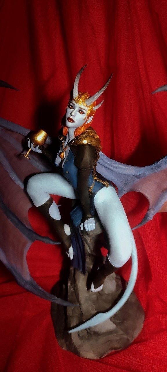 3D фигурка дьяволицы Мизоры (Mizora) из Baldur's Gate 3, фотополимерная печать и роспись