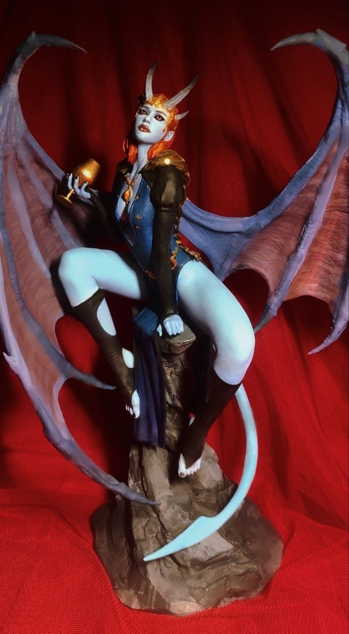 3D фигурка дьяволицы Мизоры (Mizora) из Baldur's Gate 3, фотополимерная печать и роспись