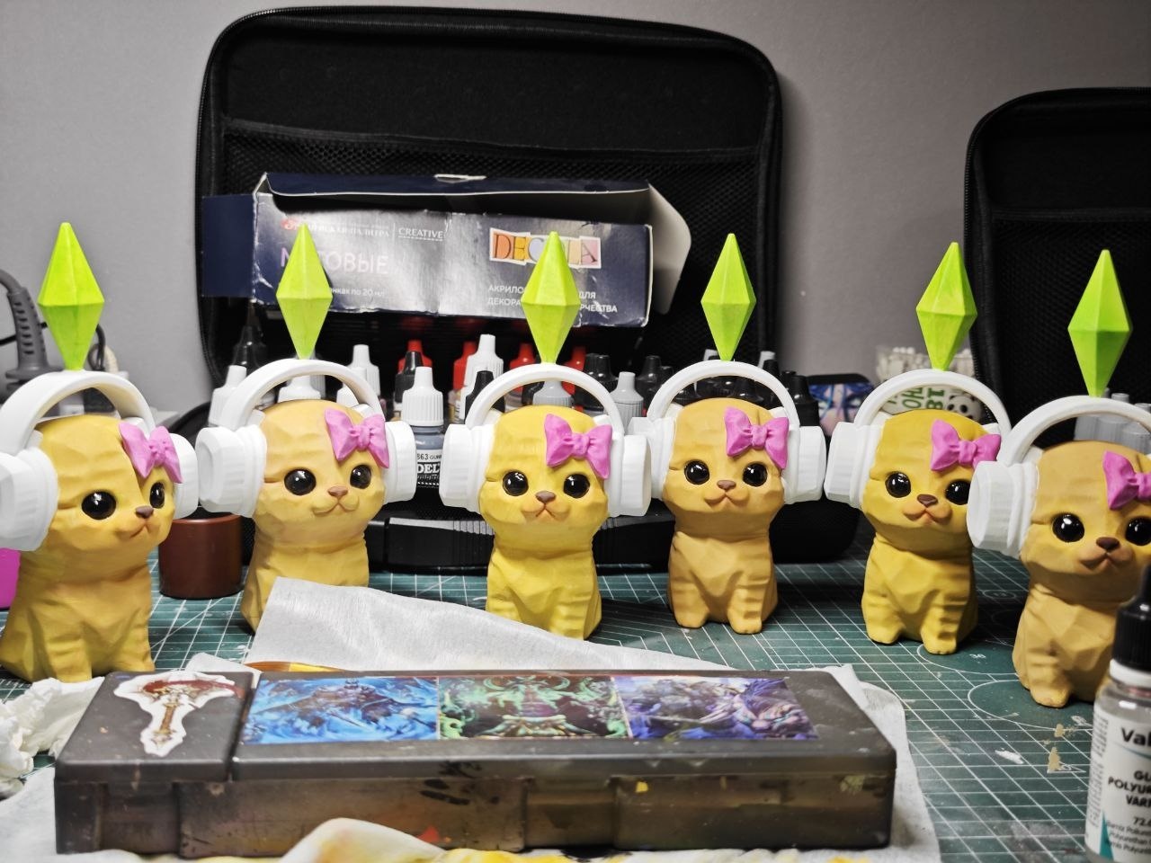 Забавная 3D фигурка мемного кота из The Sims (Симс) с пламбомом, фотополимерная печать и покраска