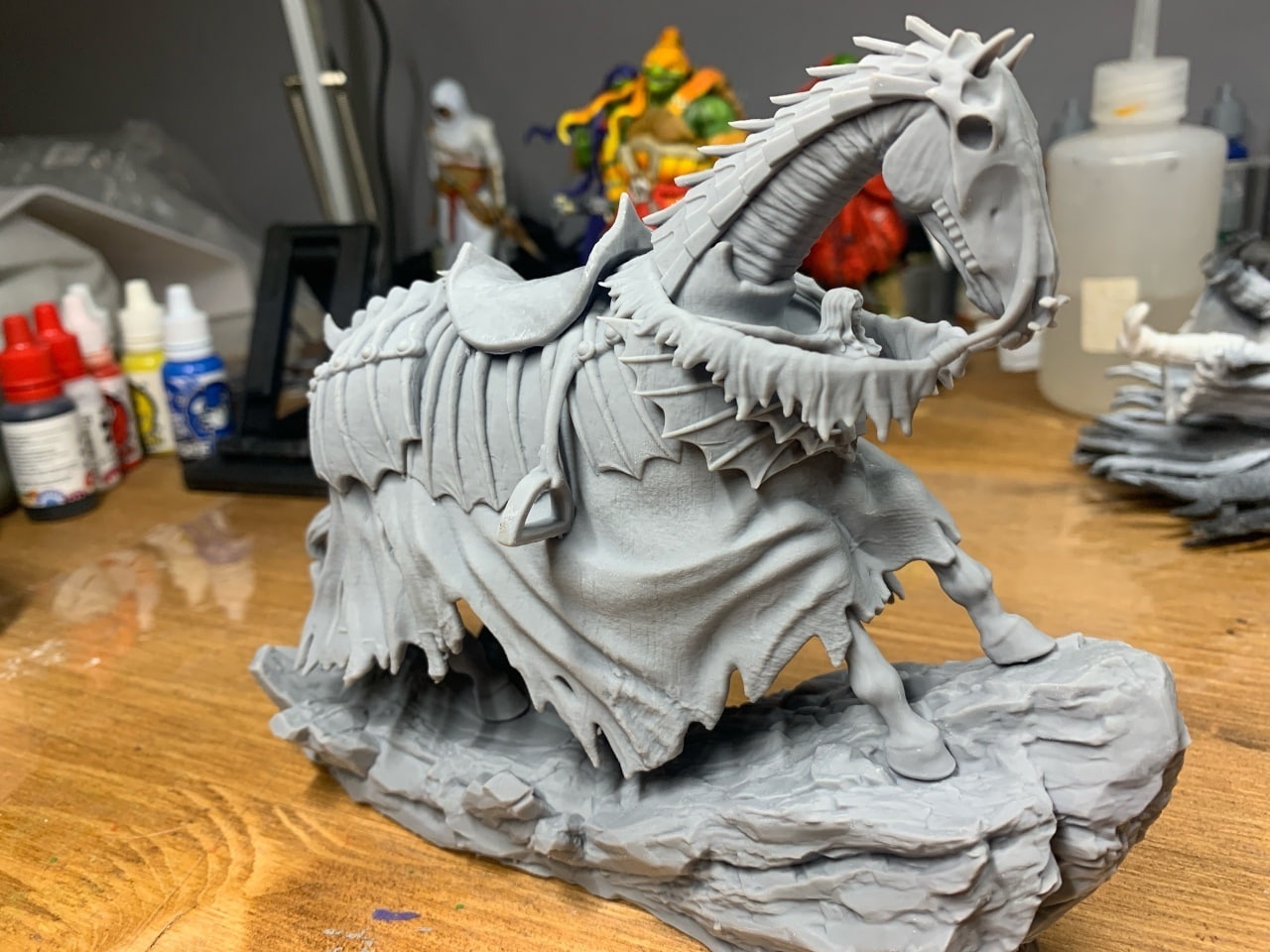 Детализированная 3D статуэтка Рыцаря-Черепа (Skull Knight) на коне из аниме Берсерк, ручная работа