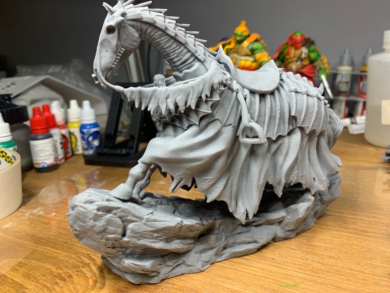 Детализированная 3D статуэтка Рыцаря-Черепа (Skull Knight) на коне из аниме Берсерк, ручная работа