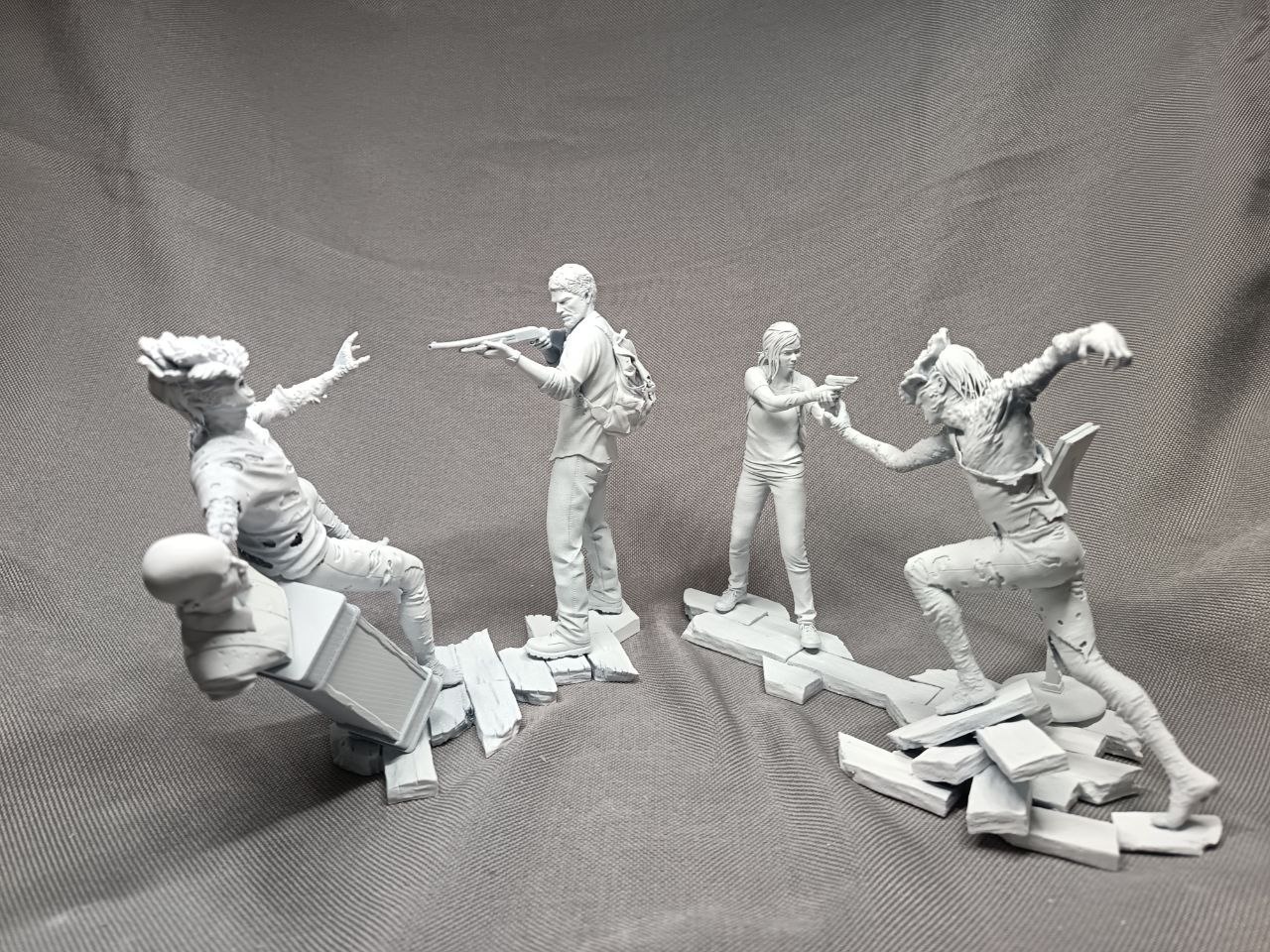 Сюжетная 3D диорама по мотивам The Last of Us (Одни из нас) с Джоэлом и Элли, ручная покраска