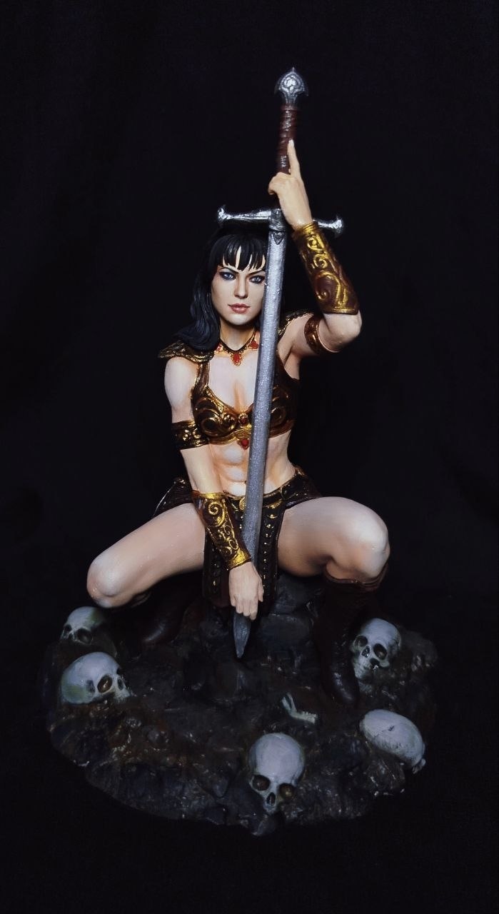 3D статуэтка Зены — королевы воинов (Xena), ручная покраска и детализация доспехов