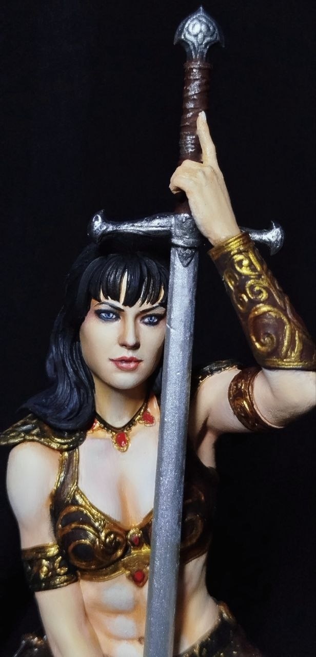 3D статуэтка Зены — королевы воинов (Xena), ручная покраска и детализация доспехов