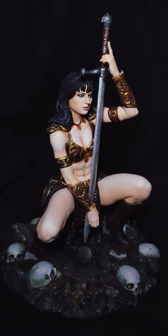 3D статуэтка Зены — королевы воинов (Xena), ручная покраска и детализация доспехов